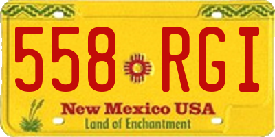 NM license plate 558RGI