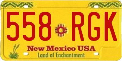 NM license plate 558RGK