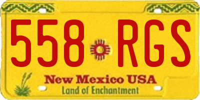 NM license plate 558RGS
