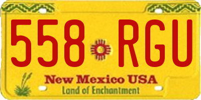 NM license plate 558RGU