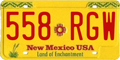 NM license plate 558RGW