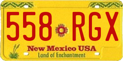 NM license plate 558RGX