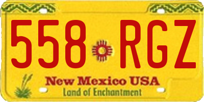 NM license plate 558RGZ