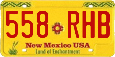 NM license plate 558RHB