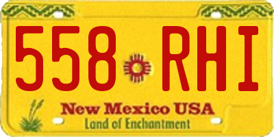 NM license plate 558RHI