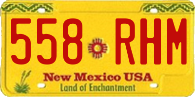 NM license plate 558RHM
