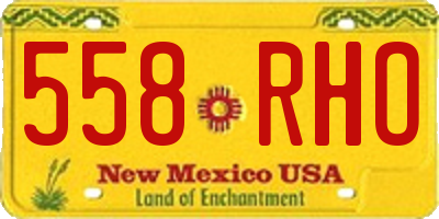 NM license plate 558RHO