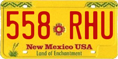 NM license plate 558RHU