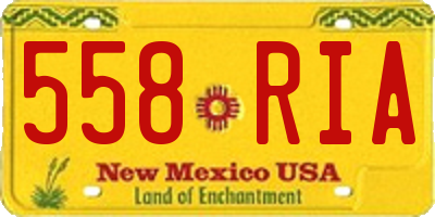 NM license plate 558RIA