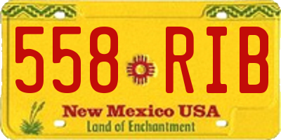 NM license plate 558RIB