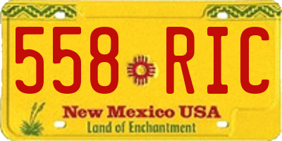 NM license plate 558RIC