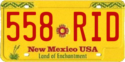 NM license plate 558RID
