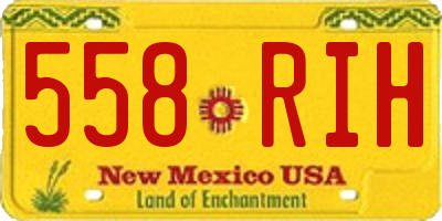 NM license plate 558RIH