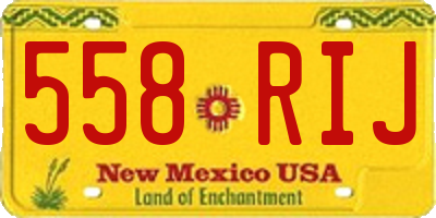 NM license plate 558RIJ
