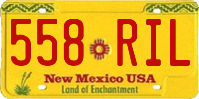 NM license plate 558RIL