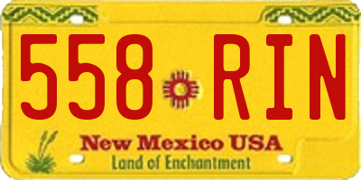 NM license plate 558RIN