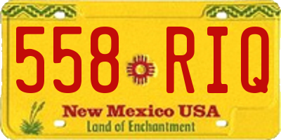 NM license plate 558RIQ