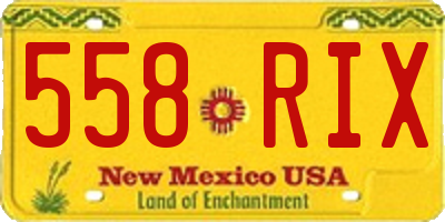 NM license plate 558RIX