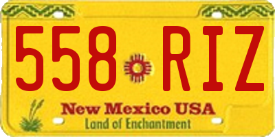 NM license plate 558RIZ