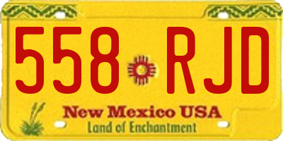 NM license plate 558RJD