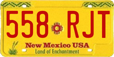 NM license plate 558RJT
