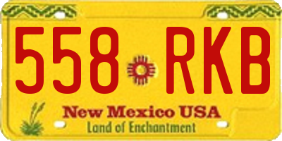 NM license plate 558RKB