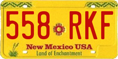 NM license plate 558RKF
