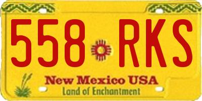 NM license plate 558RKS