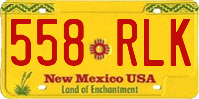 NM license plate 558RLK
