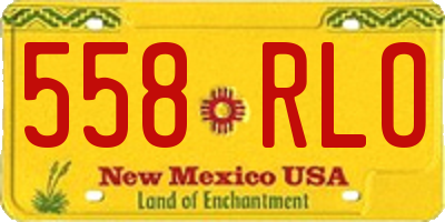 NM license plate 558RLO