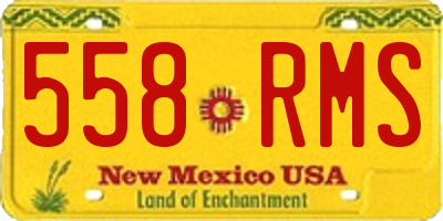 NM license plate 558RMS