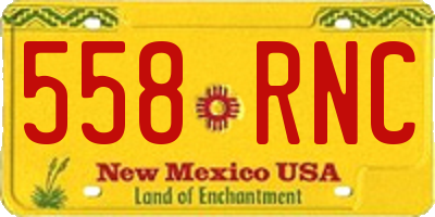 NM license plate 558RNC