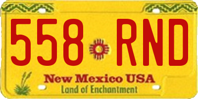 NM license plate 558RND