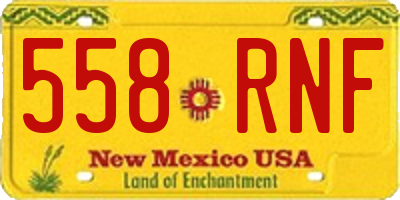 NM license plate 558RNF