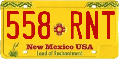 NM license plate 558RNT