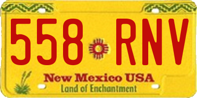 NM license plate 558RNV