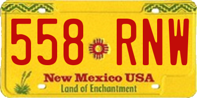NM license plate 558RNW