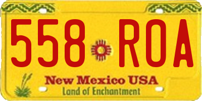NM license plate 558ROA