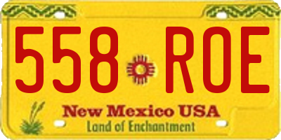 NM license plate 558ROE