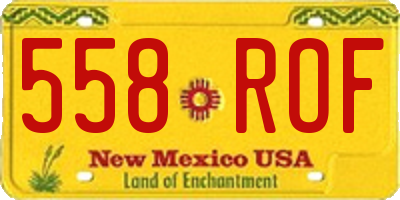 NM license plate 558ROF
