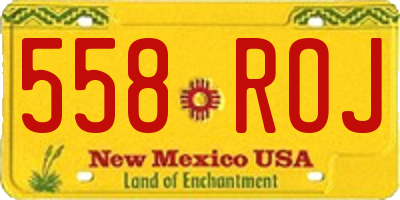 NM license plate 558ROJ