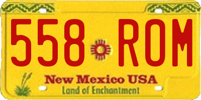 NM license plate 558ROM