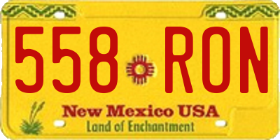 NM license plate 558RON