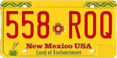 NM license plate 558ROQ