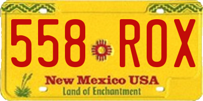 NM license plate 558ROX