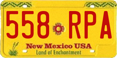 NM license plate 558RPA