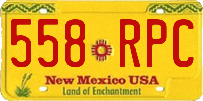 NM license plate 558RPC