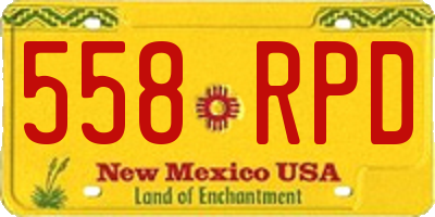 NM license plate 558RPD