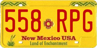 NM license plate 558RPG