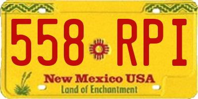 NM license plate 558RPI